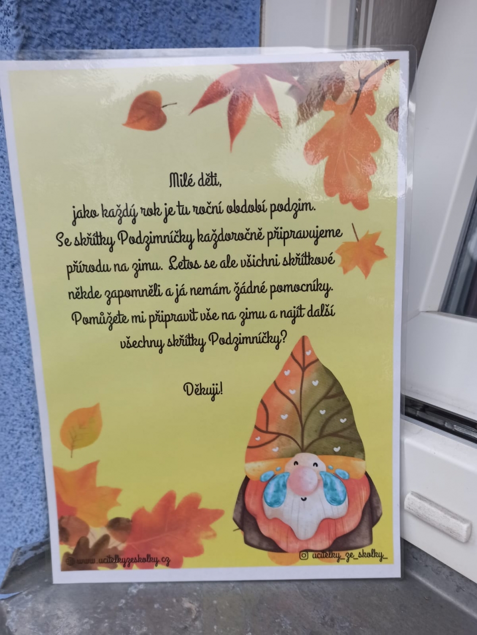 Podzimní stezka skřítka Podzimníčka- děti z V. a VI. třídy